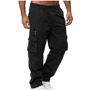 lcepcy Cargo Pants for Men Outdoor Work Pant Lightweight Tactical Loose Hiking Jogger Trousers Sweatpants Multi Pockets