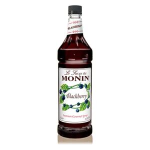 Monin – Blackberry Syrup, Delicious Berry Flavored Syrup, Cocktail Syrup, Authentic Flavor Drink Mix, Simple Syrup for Iced Tea, Lemonade, Cocktails, & More, Clean Label, Gluten-Free (1 Liter)