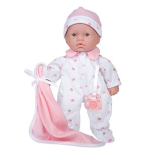 Caucasian 11-inch Small Soft Body Baby Doll | JC Toys – La Baby | Washable |Removable Pink Outfit w/ Hat & Blanket | For Children 12 Months +