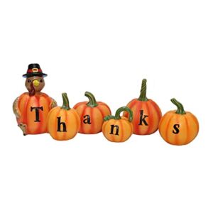 Aesto Thanksgiving Decorations, Fall Pumpkin Decorations, Resin Turkey Pumpkin Figurine Thankful Decor, Thanks Pumpkin Set for Home