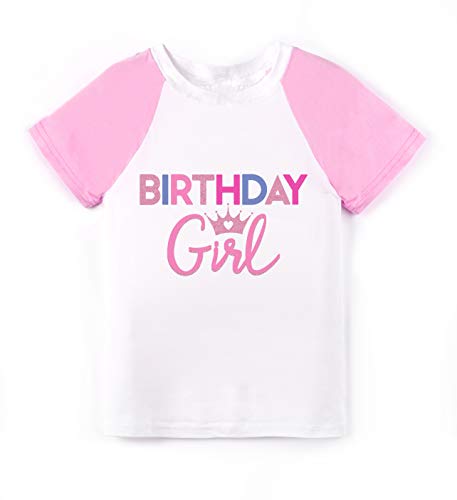 Birthday Girl Tee Bday Party Tees Glitter T Shirt for Baby Toddler Little Girls in Pink 4T | The Storepaperoomates Retail Market - Fast Affordable Shopping