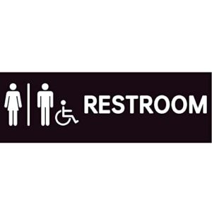 Men and Women Restroom Sign Unisex for Business and Home, Qeense 9″ x 3″ Self-Adhesive Acrylic Sign for Office Bathroom Toilet Wall or Door Decor, Rust Free Fade Resistant (Unsex)