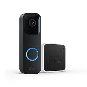 Blink Video Doorbell + Sync Module 2 | Two-way audio, HD video, motion and chime app alerts and Alexa enabled — wired or wire-free (Black)
