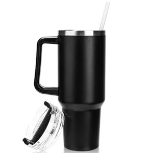 40 oz Tumbler with Handle Stainless Steel Insulated Travel Coffee Mug Double Wall Vacuum Coffee Tumbler with Straw for Ice Drinks & Hot Drinks