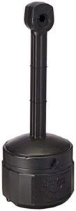 Justrite 26806D Polyethylene Personal Smokers Cease Fire Cigarette Butt Receptacle, 1 Gallon Capacity, 11″ OD x 30″ Height, Deco Black