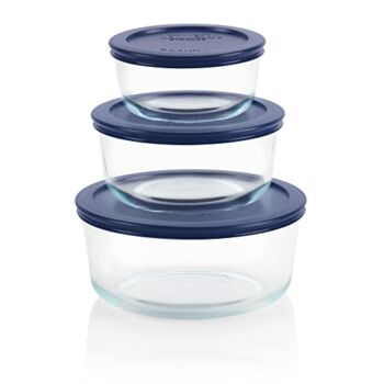 Pyrex Simply Store 6-Pc Glass Food Storage Container Set with Lid, 7-Cup, 4-Cup, & 2-Cup Round Glass Storage Containers with Lid, BPA-Free Lid, Dishwasher, Microwave and Freezer Safe | The Storepaperoomates Retail Market - Fast Affordable Shopping
