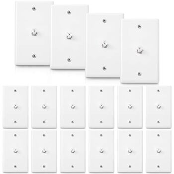 1-Port TV Cable Wall Plate F Connector Wall Plate Coax Wall Plate Video Wall Jack Single Gang Wall Plates (White, 16 Pcs) | The Storepaperoomates Retail Market - Fast Affordable Shopping