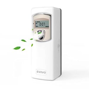 SVAVO Automatic LCD Fragrance Dispenser – Wall Mount/Free Standing ABS Auto Air Freshener Dispenser Programmable Aerosol Spray Perfume Dispenser for Bathroom, Hotel, Office, Commercial Place, White