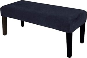 LUSHVIDA Velvet Dining Room Bench Covers – Soft Stretch Spandex Upholstered Bench Slipcover, Removable Washable Bench Seat Furniture Protector for Living Room and Kitchen