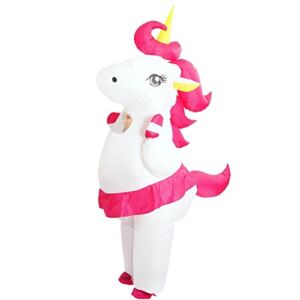 Padama Inflatable Costume Unicorn for Adult Deluxe Halloween Onesie Blow Up Costume Girls Women Unisex Rainbow Holiday Party