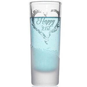 21st Birthday Shot Glass, Funny Birthday Gifts for Him or Her Celebrating 21, Shot Glass for a Happy Birthday Present or 21st Birthday Party Decorations