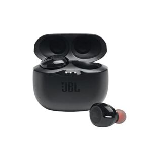 JBL Tune 125TWS True Wireless In-Ear Headphones – JBL Pure Bass Sound, 32H Battery, Bluetooth, Fast Pair, Comfortable, Wireless Calls, Music, Native Voice Assistant (Black), Small
