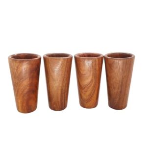 ECONIA – Wooden Tequila Shot Glasses – Set of 4 – Authentic Mexican Tequila Shot Glasses – Artisanal – handmade – 1.5 oz – Granadillo Wood – Eco-Friendly…