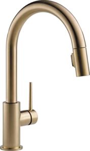 Delta Faucet Trinsic Gold Kitchen Faucet, Kitchen Faucets with Pull Down Sprayer, Kitchen Sink Faucet, Gold Faucet for Kitchen Sink with Magnetic Docking Spray Head, Champagne Bronze 9159-CZ-DST