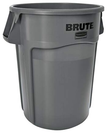 Rubbermaid Commercial Products BRUTE Heavy-Duty Round Trash/Garbage Can with Venting Channels – 44 Gallon – Gray (Pack of 1) | The Storepaperoomates Retail Market - Fast Affordable Shopping