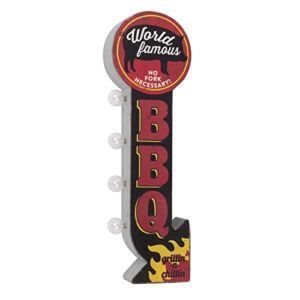Sign of the Times World Famous BBQ Vintage Inspired Double-Sided Marquee LED Sign Retro Wall Décor for the Home, Game Room, Bar, Man Cave,