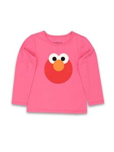 Isaac Mizrahi Loves Sesame Street Elmo Toddler Baby Long Sleeve T-Shirt Tee (24 Months, Pink)