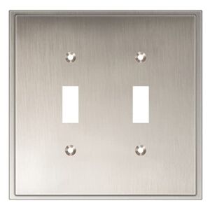 Cover Star Soft Modern Decorative Wall Plate Switch Plate Outlet Cover, Durable Solid Zinc Alloy (Double Toggle, Satin Nickel)