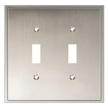 Cover Star Soft Modern Decorative Wall Plate Switch Plate Outlet Cover, Durable Solid Zinc Alloy (Double Toggle, Satin Nickel) | The Storepaperoomates Retail Market - Fast Affordable Shopping