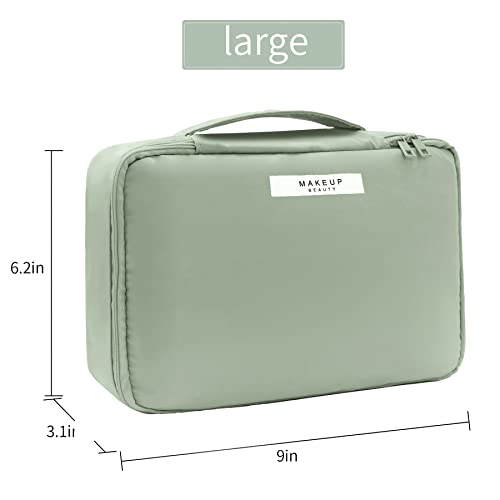 Travel Makeup Bag Cosmetic Bag Makeup Bag Toiletry bag Makeup bags for women and girls (Green) | The Storepaperoomates Retail Market - Fast Affordable Shopping