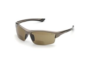 Elvex WELRX350BR30 3.0 Diopter Bifocal Safety Glasses, Metallic Brown Frame/Brown Lens