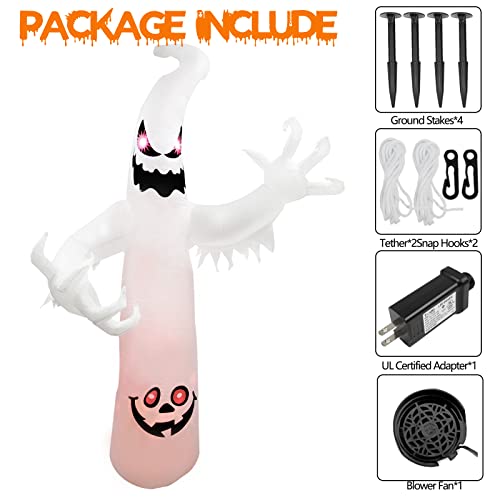 8FT Halloween Inflatable White Ghost with Red-Eyes,Scary Halloween Inflatables Outdoor Decorations for Holiday Indoor Outdoor Yard Lawn Garden Patio Decorations | The Storepaperoomates Retail Market - Fast Affordable Shopping