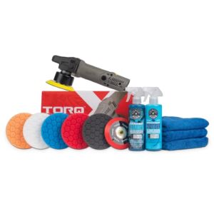 Chemical Guys BUF_209X TORQX Random Orbital Polisher, Complete Detailing Kit with Pads, Pad Cleaner & Conditioner, Towels – 12 Items