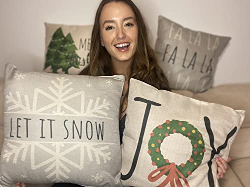 4Pcs Farmhouse Throw Pillows Cover Decorations Holiday Buffalo Plaid Xmas Tree Snowflake Pillow Covers 18×18 Winter Merry Christmas Decorations for Couch Home Sofa Cushion Covers Indoor Decor | The Storepaperoomates Retail Market - Fast Affordable Shopping