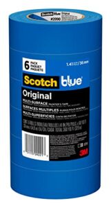 ScotchBlue Original Multi-Surface Painter’s Tape, 1.41 inches x 60 yards (360 yards total), 2090, 6 Rolls