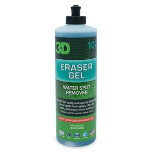 3D Eraser Gel Hard Water Spot Remover – 16 oz. – Hard Water Stain Remover for Cars, Glass, and Paint – All Natural Shower Door Cleaner – Cleans Mirrors, Windows, Chrome Surfaces, and More