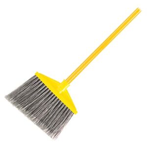 Rubbermaid Commercial Products Angled Large Broom with Polyethylene Bristles Pack of 6, (FG637500GRAY),Gray/Yellow