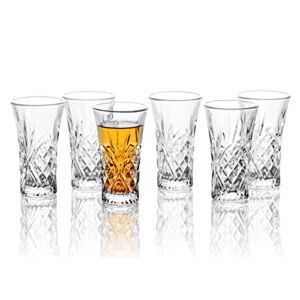 Shot Glasses, 2oz Super Cute Ornate Shot Glasses Set of 6/Fancy Shot Glasses/Heavy Base Shot Glass Set/Tequila Shot