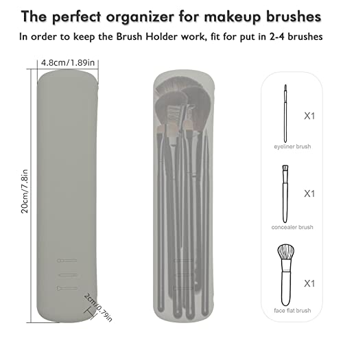 Silicon Make Up Brushes Travel Holder – Portable Makeup Brush Case Organizer, Cosmetic Brush Covers Traveling, WaterProof Makeup Brush Pouch Bag – Grey | The Storepaperoomates Retail Market - Fast Affordable Shopping