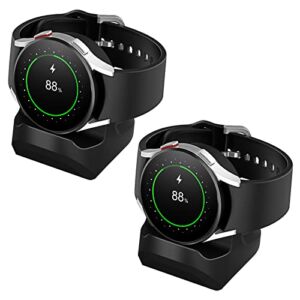 2 Pack Stand for Samsung Galaxy Watch 4/Galaxy Watch 4 Classic/Galaxy Watch 3/Galaxy Active 2/Galaxy Watch Active, Non-Slip Silicone Charger Holder Bracket with Integrated Cable Management Slot