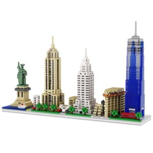 dOvOb Architecture New York Skyline Micro Mini Blocks Building Set, 3048 Pieces Bricks,3D Puzzle Collection Model Kit as Gift for Adults or Kids