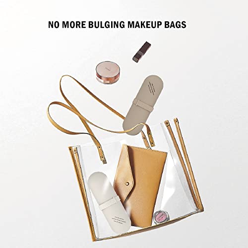 Travel Makeup Brush Holder，Make Up Organizer Bag Case , Cosmetic pouch ,Toiletry Organizer,Silicon Small Makeup Brush Purse.(Khaki) | The Storepaperoomates Retail Market - Fast Affordable Shopping