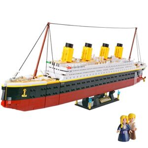 Yanscian Titanic Ship Model Building Block Brick kit Set Toy for Kids & Adults, 2401 PCS Titanic Cruise Ship Compatible Educational Construction Compatible with Lego Age 6+
