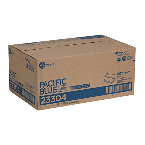 Pacific Blue Basic Recycled Multifold Paper Towels (Previously Branded Envision) by GP PRO (Georgia-Pacific), Brown, 23304, 250 Towels Per Pack, 16 Packs Per Case | The Storepaperoomates Retail Market - Fast Affordable Shopping