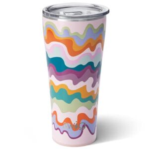 Swig Life 32oz Triple Insulated Tumbler, Cup Holder Friendly, Dishwasher Safe, Stainless Steel, Double Wall, Vacuum Sealed Travel Coffee Mug (Sand Art)