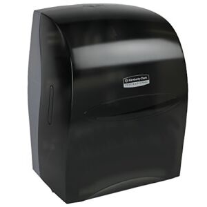 Sanitouch Hard Roll Paper Towel Dispenser (09990), Hands-Free Pull Dispensing, Smoke/Black