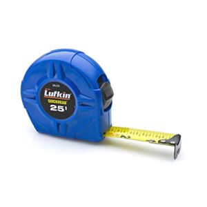 Crescent Lufkin 1″ x 25′ Hi-Viz® Blue Quickread Yellow Clad Tape Measure – QRL625MP