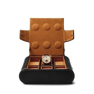 Oirlv Black Leather Watch Organizer Box for Men 6 Slots Luxury Watches Jewelry Display Case Storage Jewelry Holder