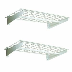 HyLoft 777 Wall Shelf with Hanging Rod, 36″ x 18″ (2-Pack) , White