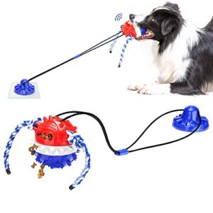 Suction Cup Dog Toy for Aggressive Chewers Large Breed Interactive Dog Toys Tug of War Dog Toy Indestructible Dog Toy Dog Puzzle Toys Blue