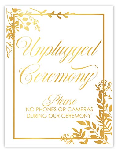 Unplugged Ceremony Wedding Decorations No Cell Phones Or Cameras Gold Foil Print Ceremony Signage Be Present, Choose Your Foil Color and Unframed Print Size Unplugged Ceremony Poster | The Storepaperoomates Retail Market - Fast Affordable Shopping
