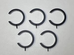 IF&D Fabrics and Drapes Carry Over/Bypass Curtain Rings – 5 Pack – Black- Fits 1.5 Inch Diameter Rod – Only Works with Our Bypass Brackets