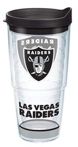 Tervis Made in USA Double Walled NFL Las Vegas Raiders Tradition Insulated Tumbler Cup Keeps Drinks Cold & Hot, 24oz, Classic