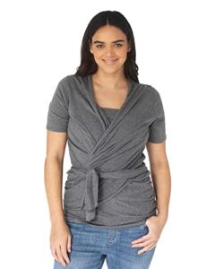 Kindred Bravely Organic Cotton Skin to Skin Wrap Top | Kangaroo Shirt for Mom and Baby (Grey Heather, XX-Large)