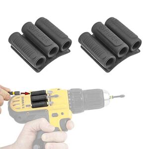 Spider Tool Holster – BitGripper v2 – Pack of Two – High Strength 3M Adhesive Drill add-on for Easy Access to six Driver bits on The Side of Your Power Drill or Driver! – Includes One Alcohol Swab