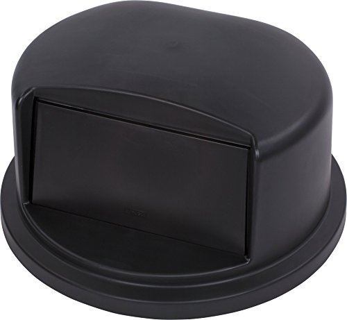 CFS Bronco Plastic Round Waste Bin Dome Lid With Hinged Door, 32 Gallons, Black | The Storepaperoomates Retail Market - Fast Affordable Shopping